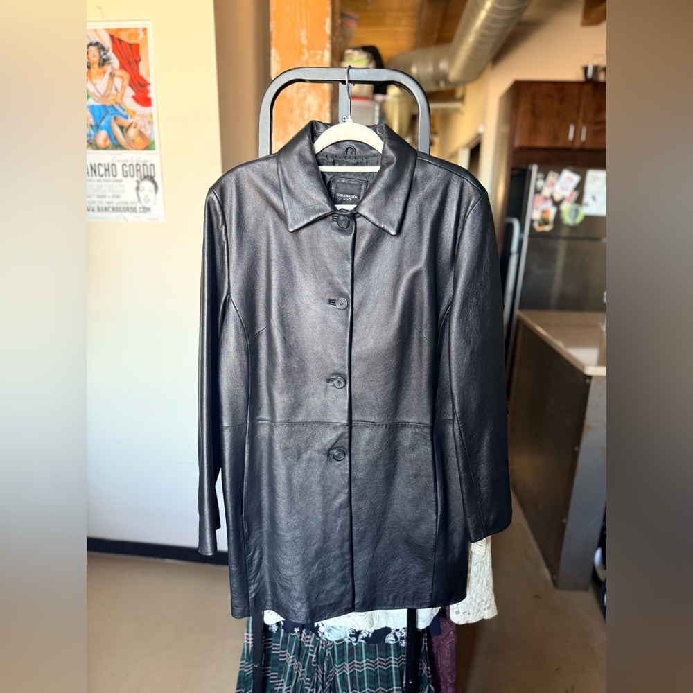 Women's Black Leather Coat